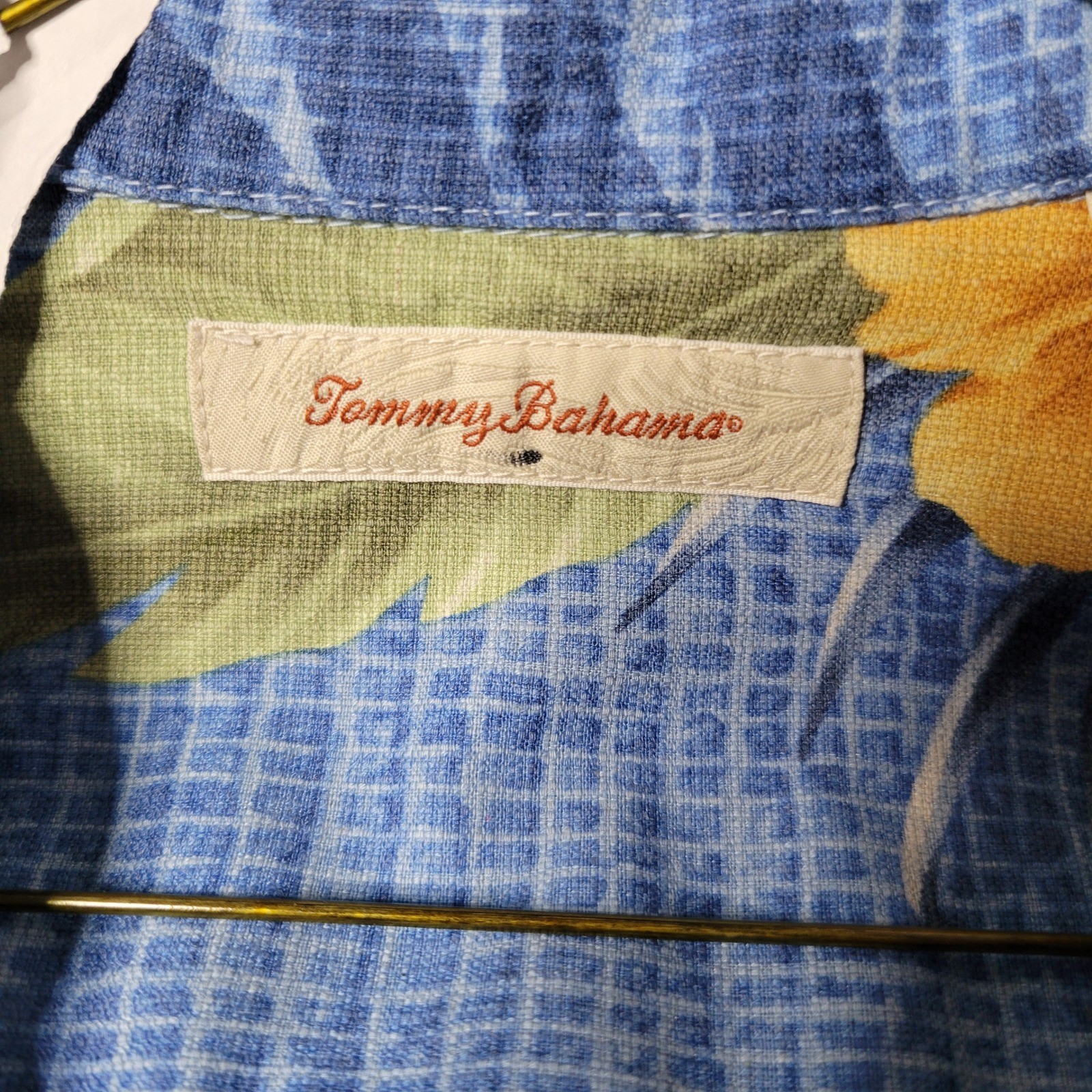 Tommy Bahama Mens Silk Blend Blue Hibiscus Tropical Camp Shirt Large L/G