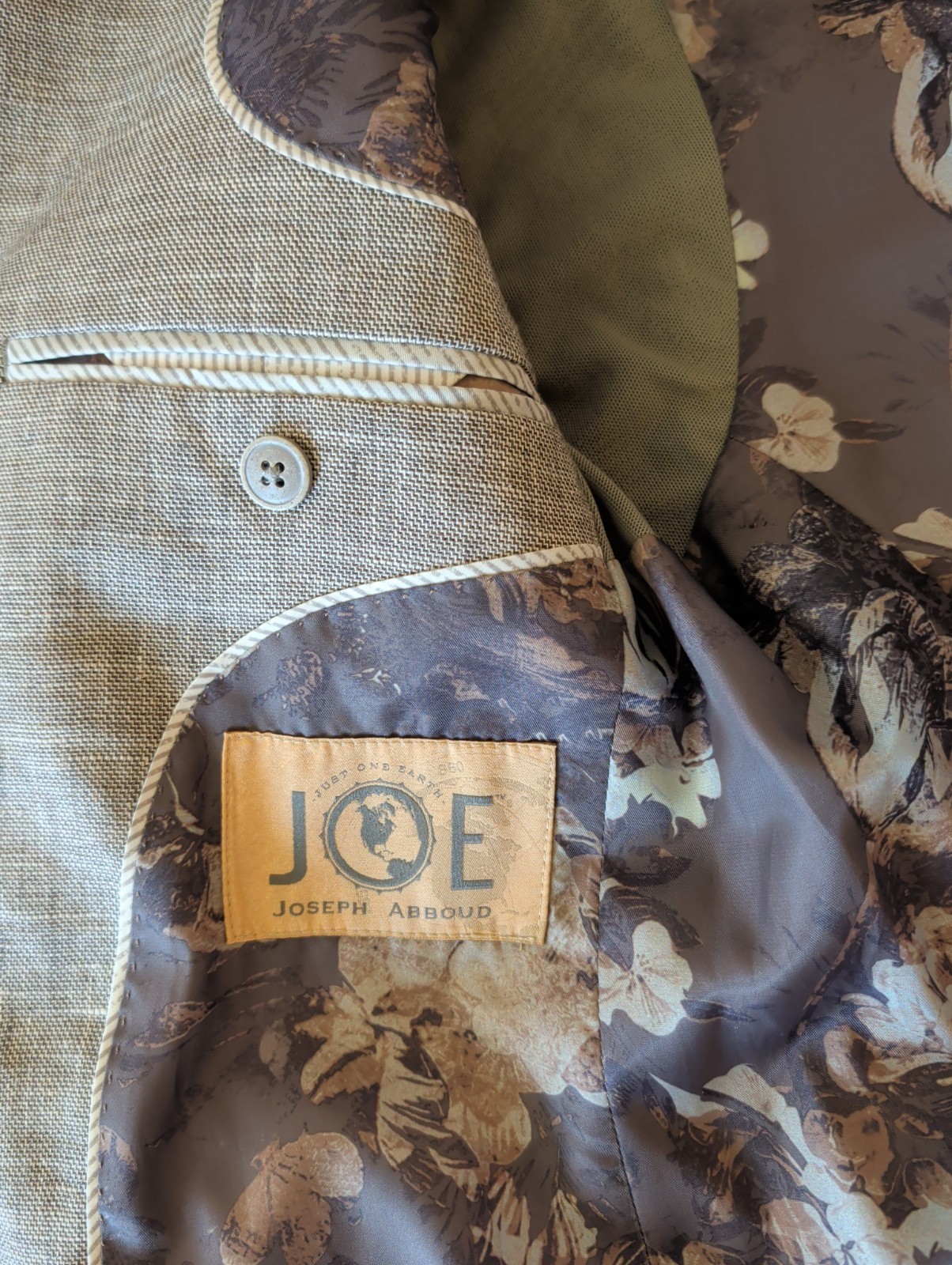 Joseph Abboud Wheat Gray Linen Blend Blazer 36S