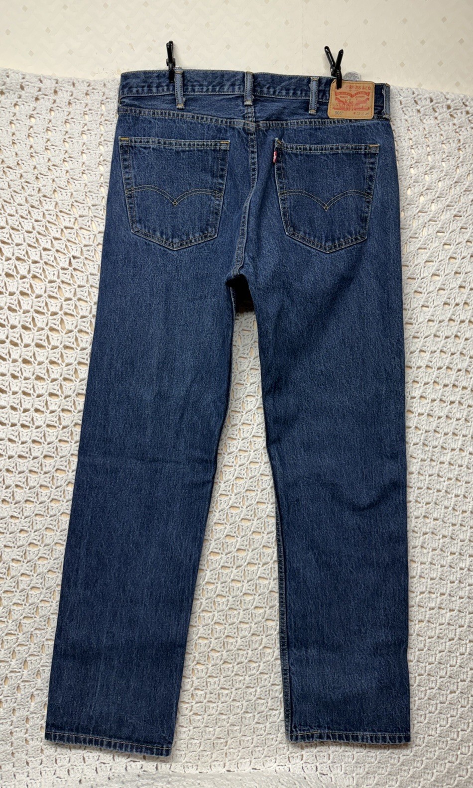 Levis 505 Jeans Mens Tag 38×34 Fits 36×34 Straight Leg Regular Fit Blue Denim