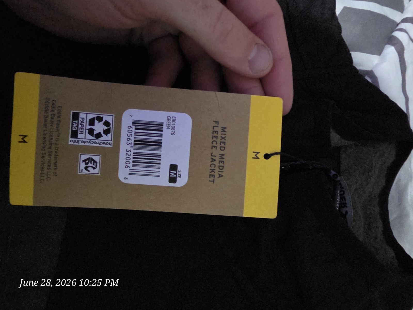 eddie bauer mixed media fleece jacket size medium