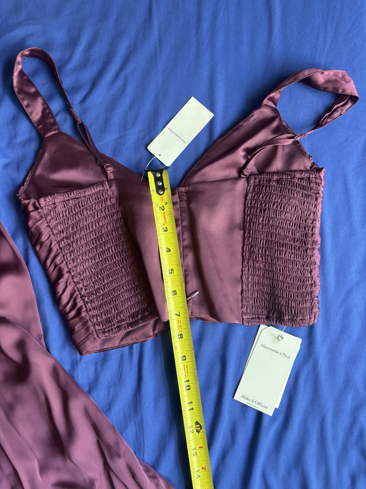 Abercrombie Fitch Women’s 2 Piece Plisse Set Burgandy Size 26 / 2R NWT
