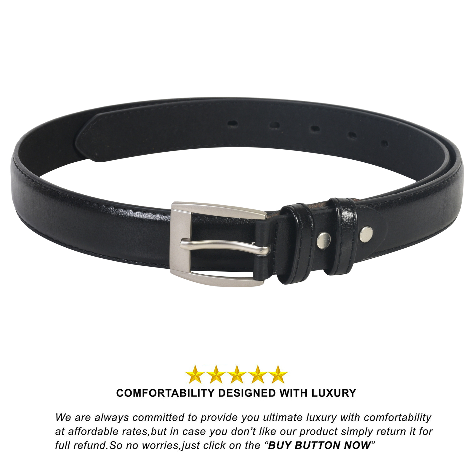Leatherboss Genuine Leather Men Dress Belts Set of 2 (Black & Brown)