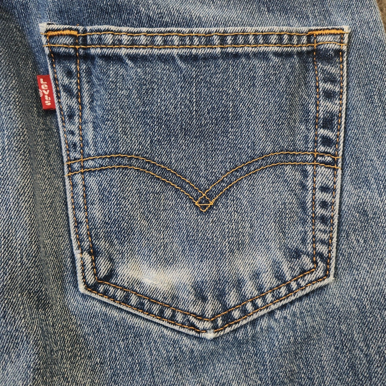Levi’s 505 Jeans Mens 33×30 Blue Regular Straight Denim Stone Wash Distressed