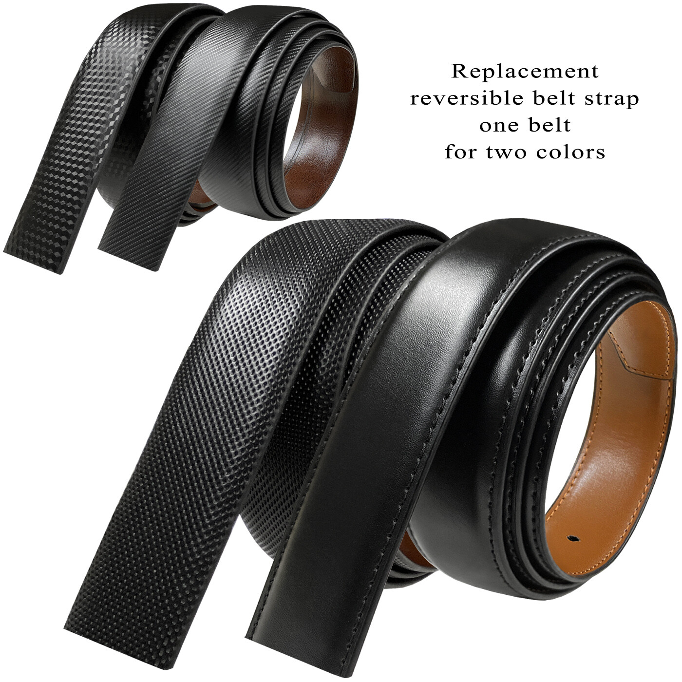 Reversible Belt Strap Replacement Genuine Leather Dress Belt Strap, 30. 32. 35mm