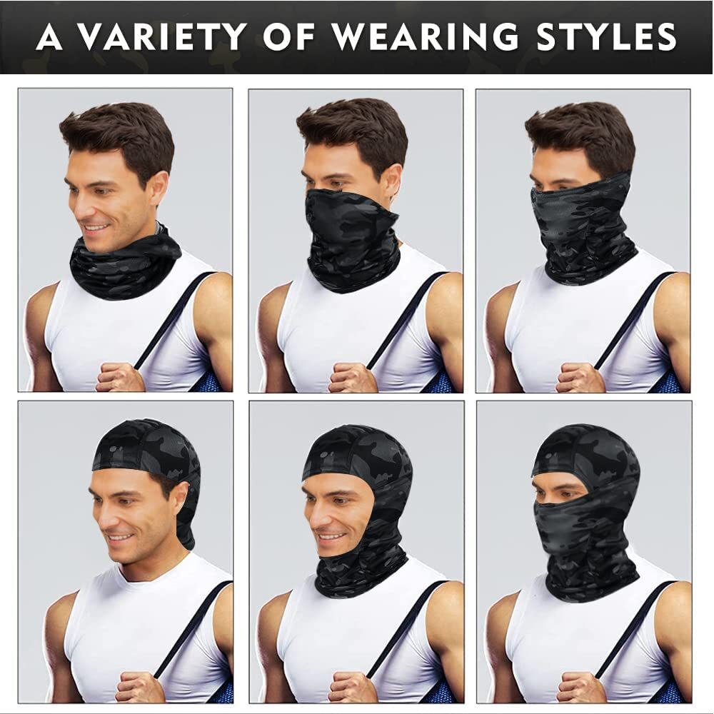 Camo Balaclava Face Mask UV Protection Ski Sun Hood Tactical Masks for Men Women