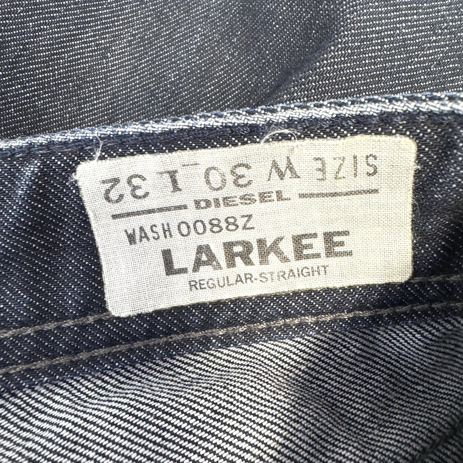 Diesel Jeans Larkee Regular Straight Mens 30×32 Denim Button Fly Wash 0088Z