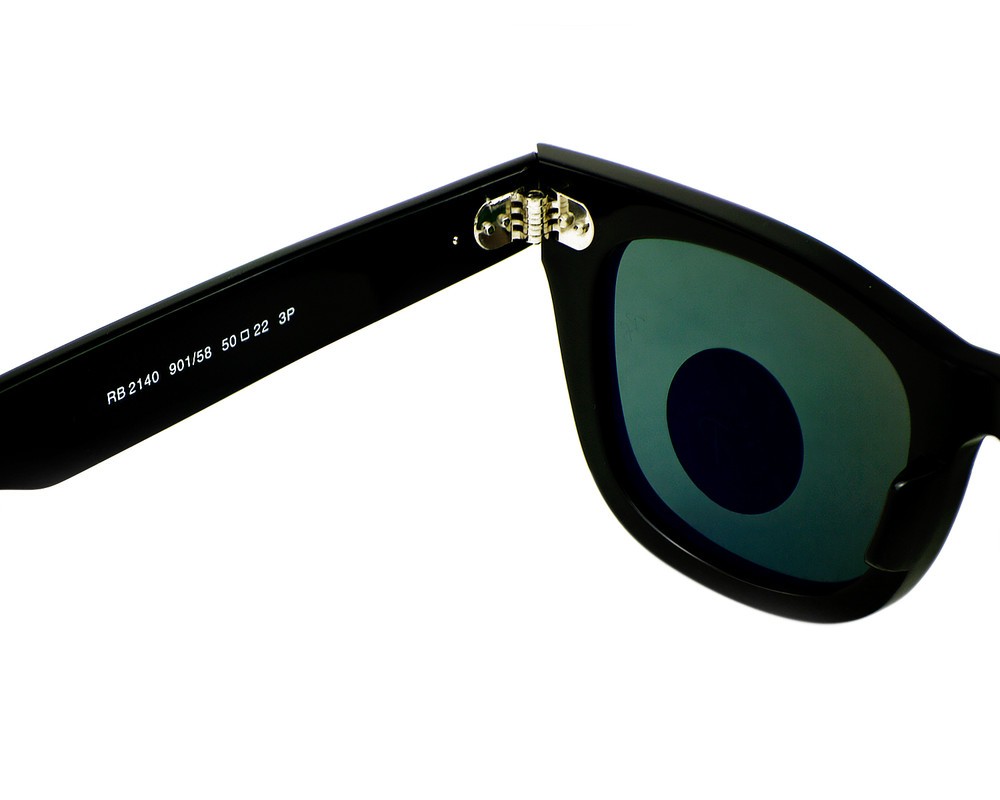 Ray-Ban RB2140 Original Wayfarer Black Frame Polarized Green Lens 50mm Unisex