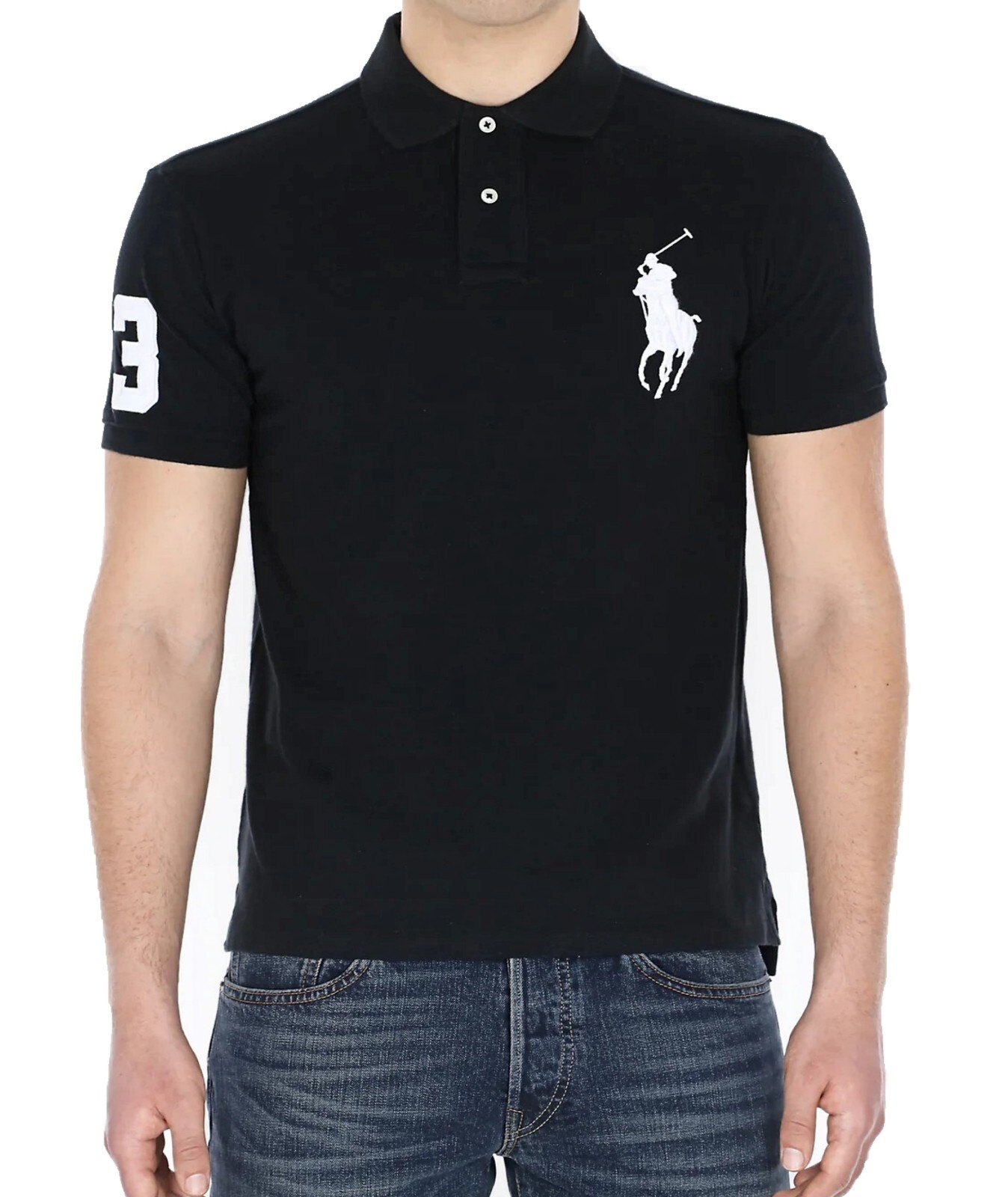 *NWT – POLO RALPH LAUREN Mens Big Pony Custom Fit Polo Shirt – BLACK – S – XXL