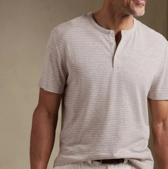 BANANA REPUBLIC Linen Henley T-Shirt #690952