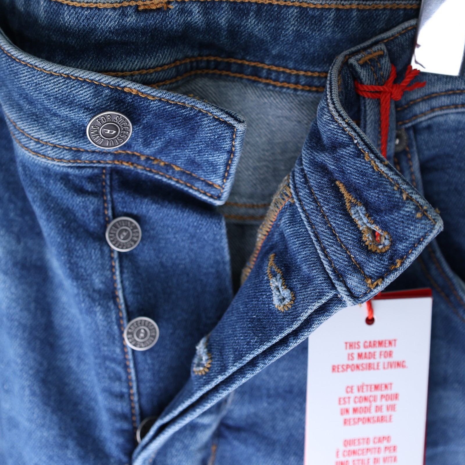 Diesel Mens Jeans 1985 Larkee Trousers Straight Mid Rise Denim Blue Size NWT