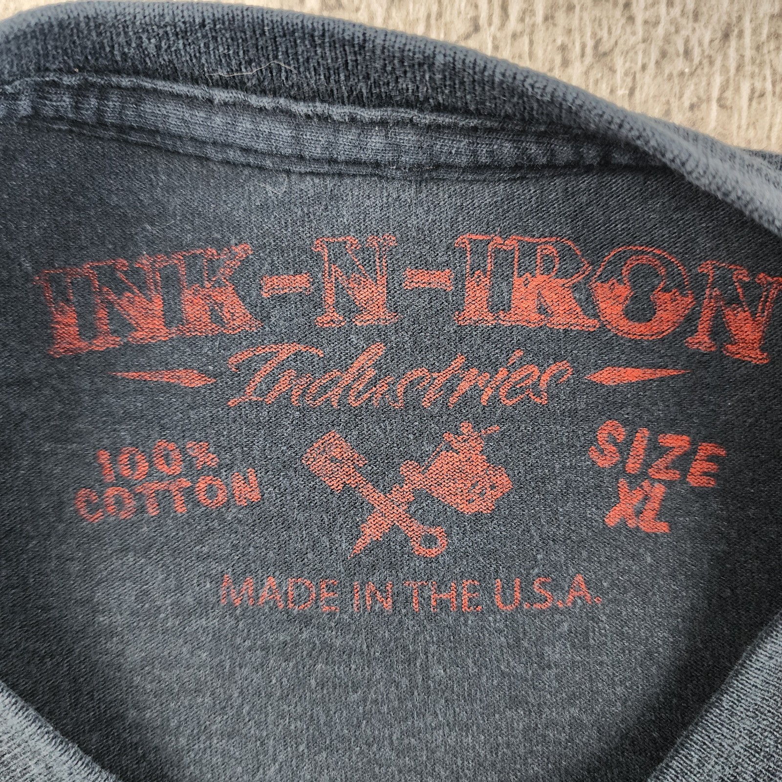 Ink N Iron T Shirt Mens XL Black Tattoo Devil Culture Festival Cars Cotton USA