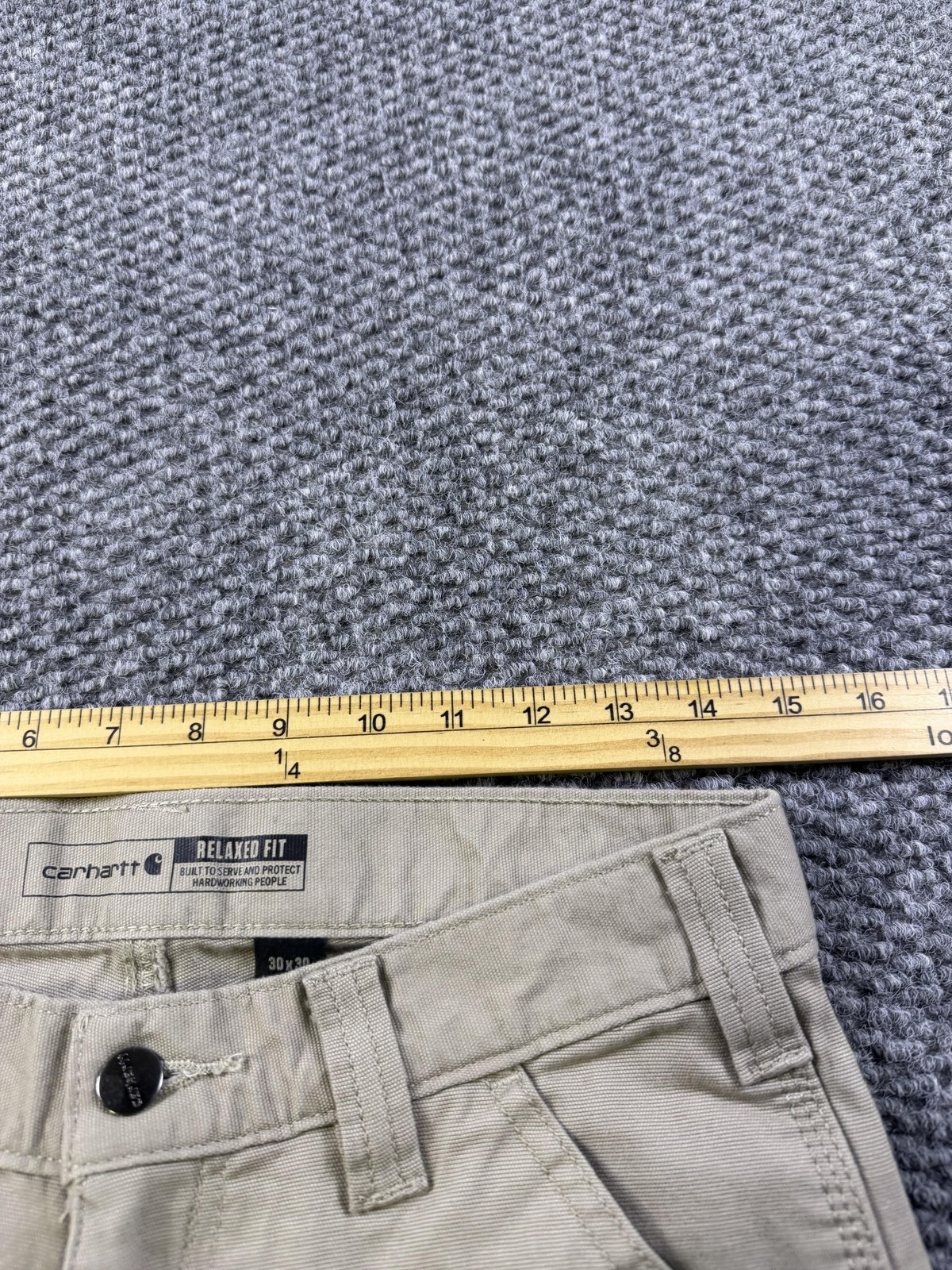 Carhartt Pants Mens 30×30 Beige Relaxed Fit Canvas Workwear Carpenter Utility