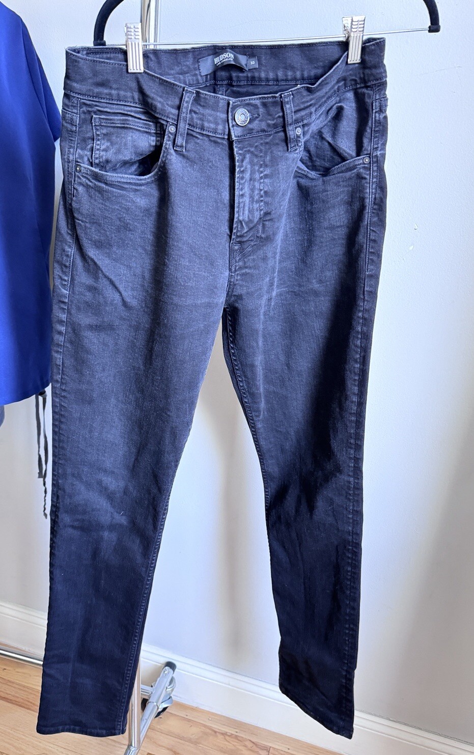 Hudson Men’s Blake Slim Straight Leg Black Denim Jeans Size 33