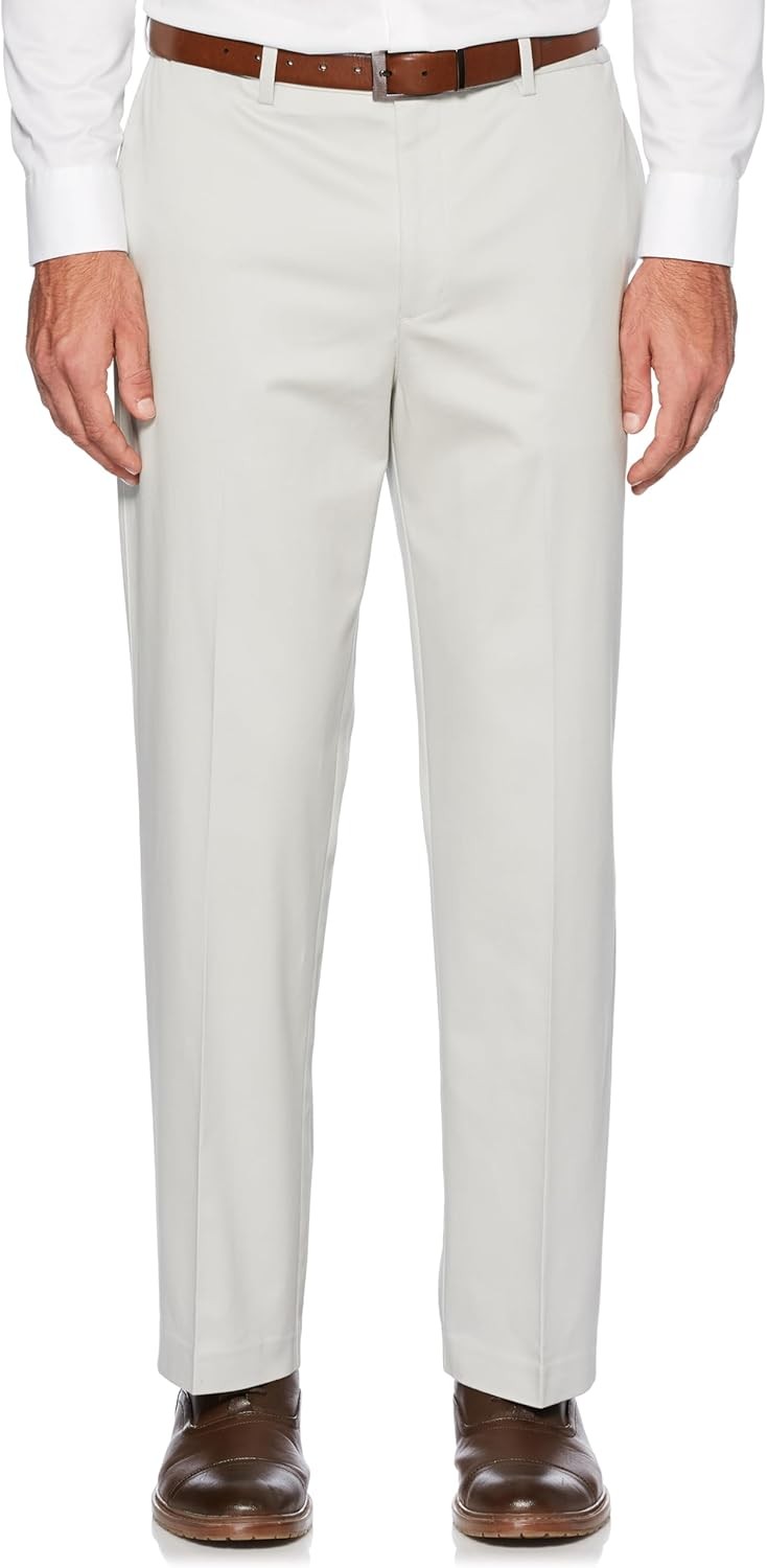 Mens Chino Pants Expandable Waist Performance Stretch Wrinkle Resistant Slacks