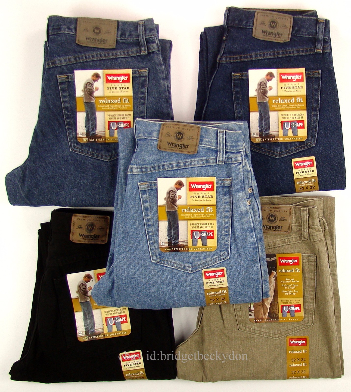 Wrangler Jeans RELAXED FIT New Mens Zipper Fly 30 31 32 33 34 35 36 38 40 42