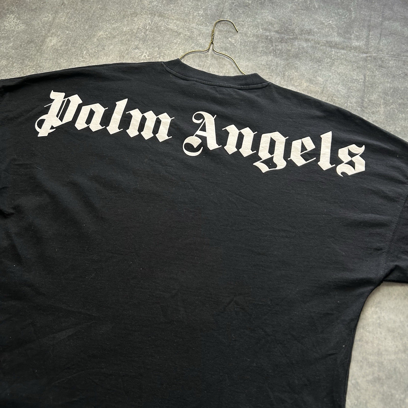 Palm Angels Big Logo T-Shirt Authentic Oversized Fit Men Size XS Black