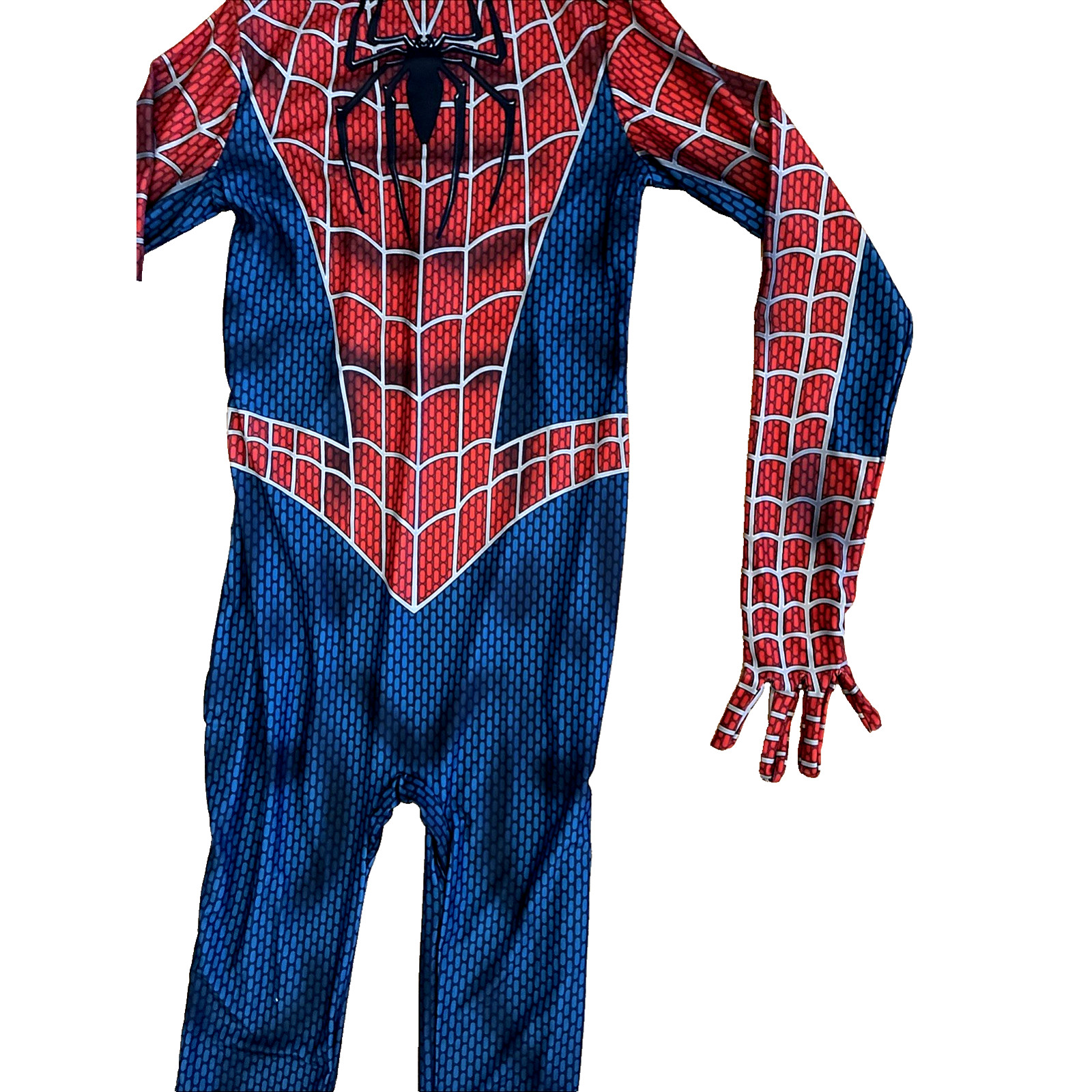 Spider-Man Size L Stretch Spandex Full Jumpsuit Adult/Kids Halloween Costume NEW