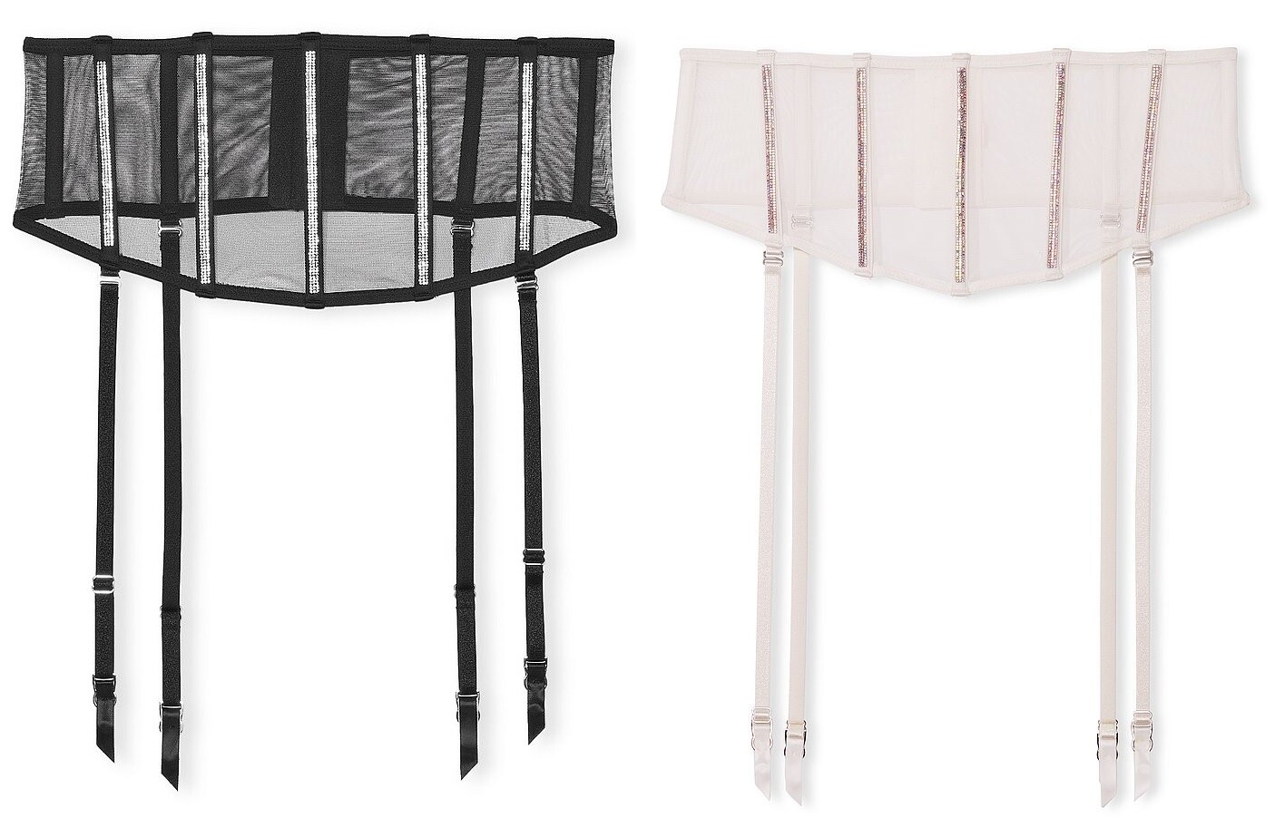 VICTORIA’S SECRET VERY SEXY SHEER SHINE GARTER BELT WAIST CINCHER BLING XS/S M/L