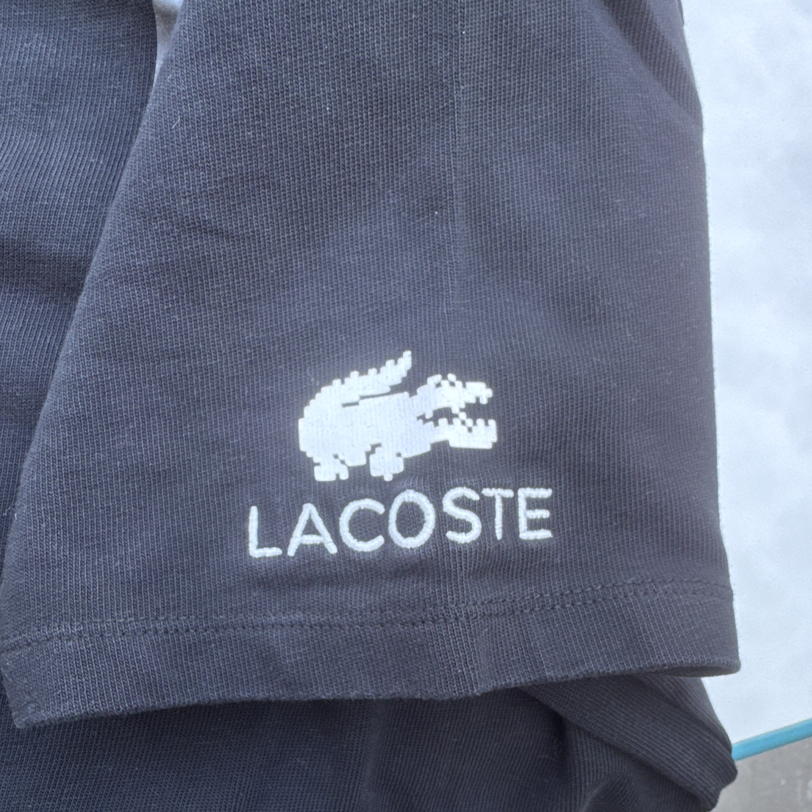Lacoste x Minecraft women low cut Black Oversized Crew Neck T-Shirt Size 38