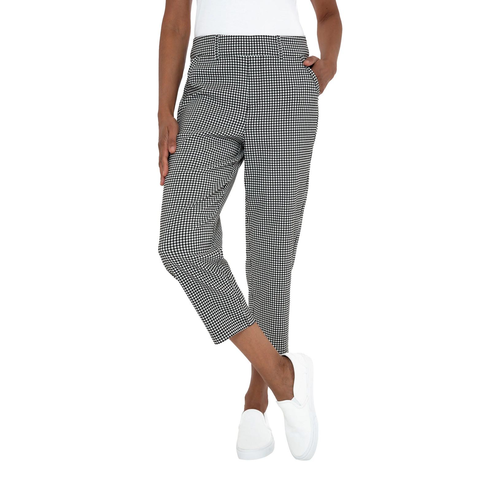 Mario Serrani Women’s Pull-On Capri Front Pockets Mid Rise