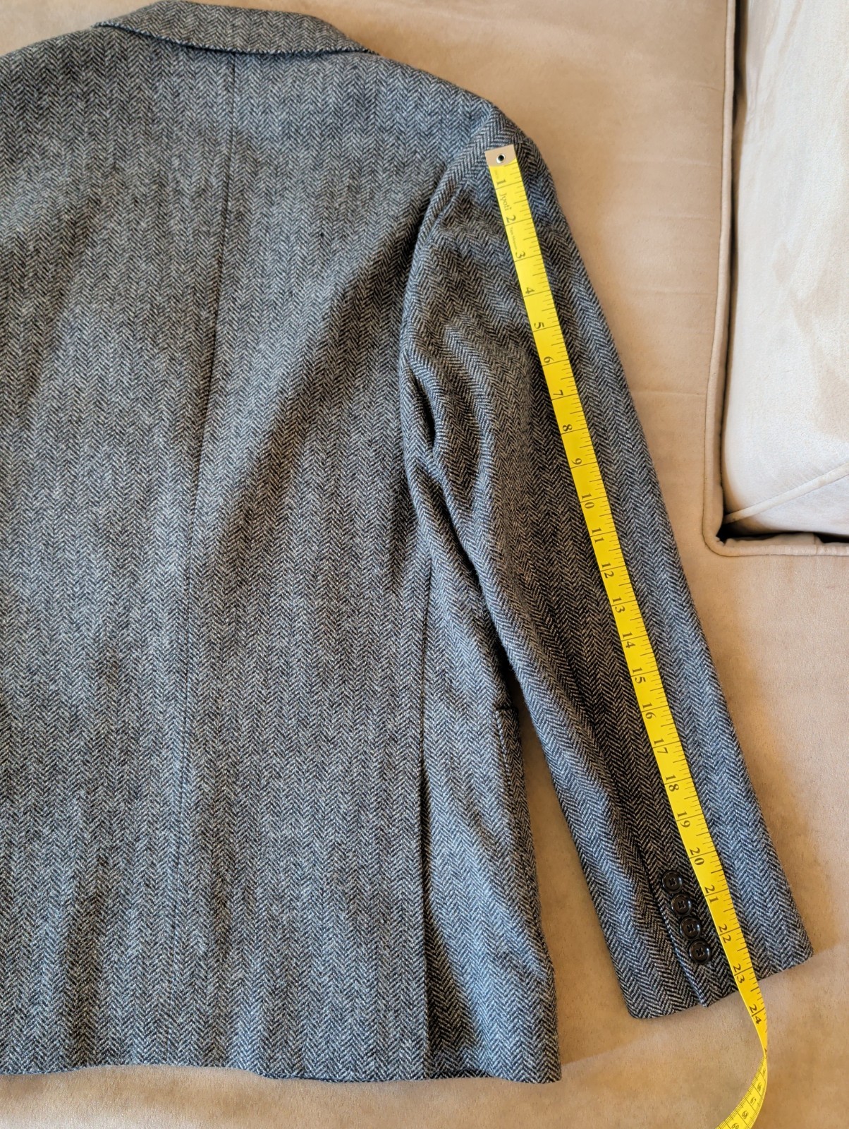 J Crew Ludlow Herringbone Tweed Grey Blazer 36S