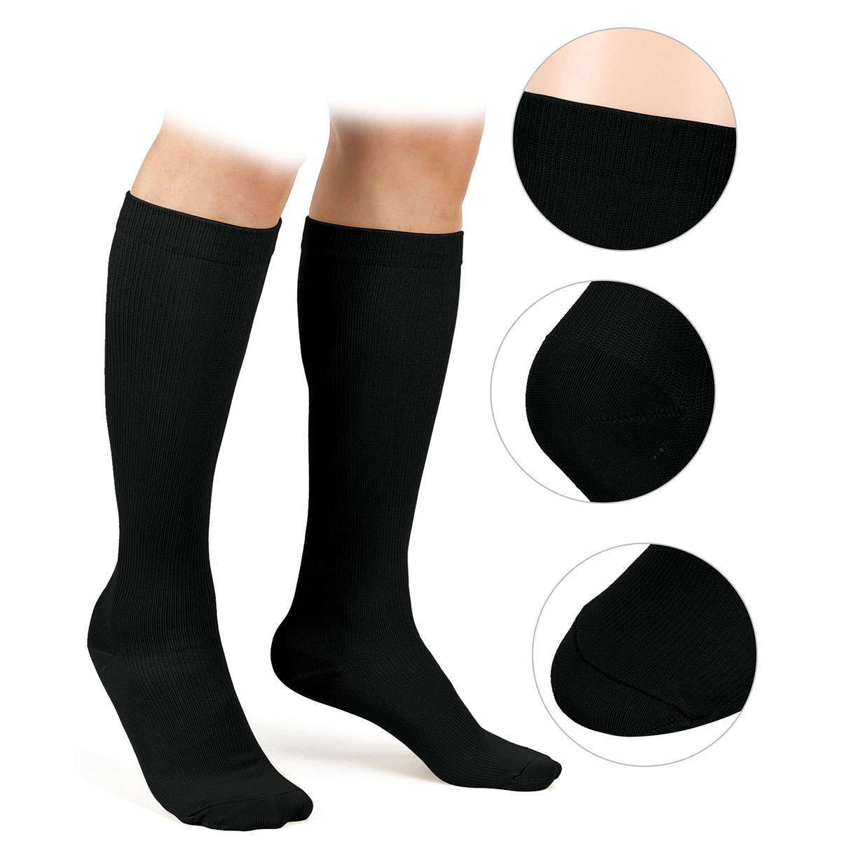 2/5 Pairs Copper Compression Socks 20-30mmHg Graduated Support Mens Womens S-XXL