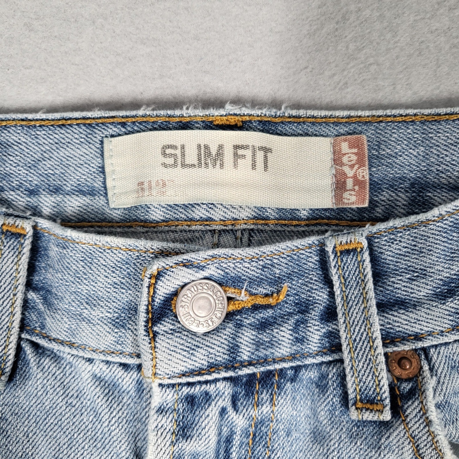Levi’s 512 Jeans Men’s 32×32 Blue 100% Cotton Denim Light Wash Slim Fit