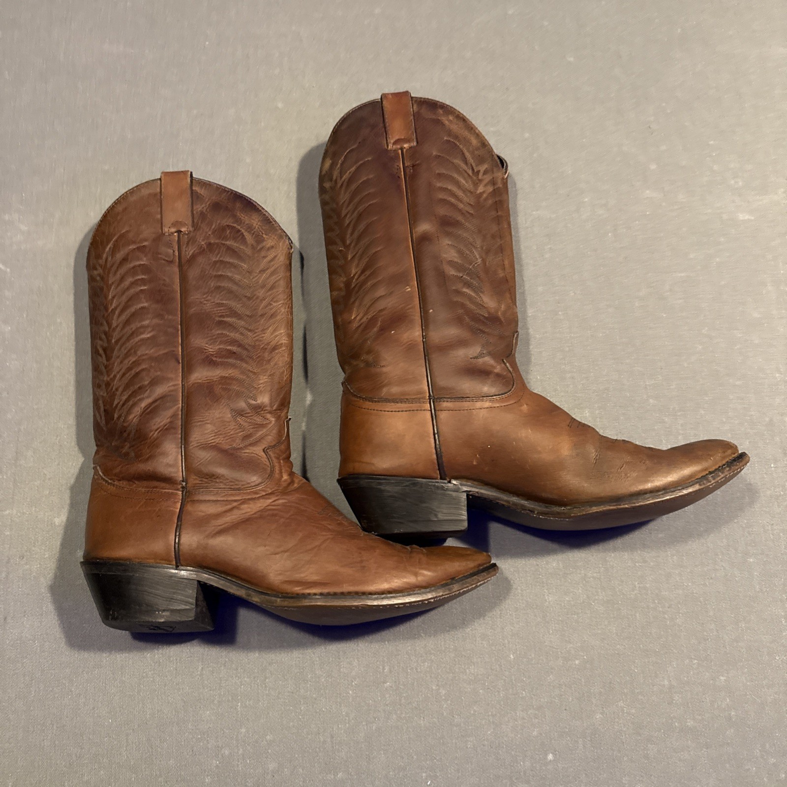 Vtg Justin Diamond Womans Western Boots Brown Leather Cowgirl Sz 10d 51014