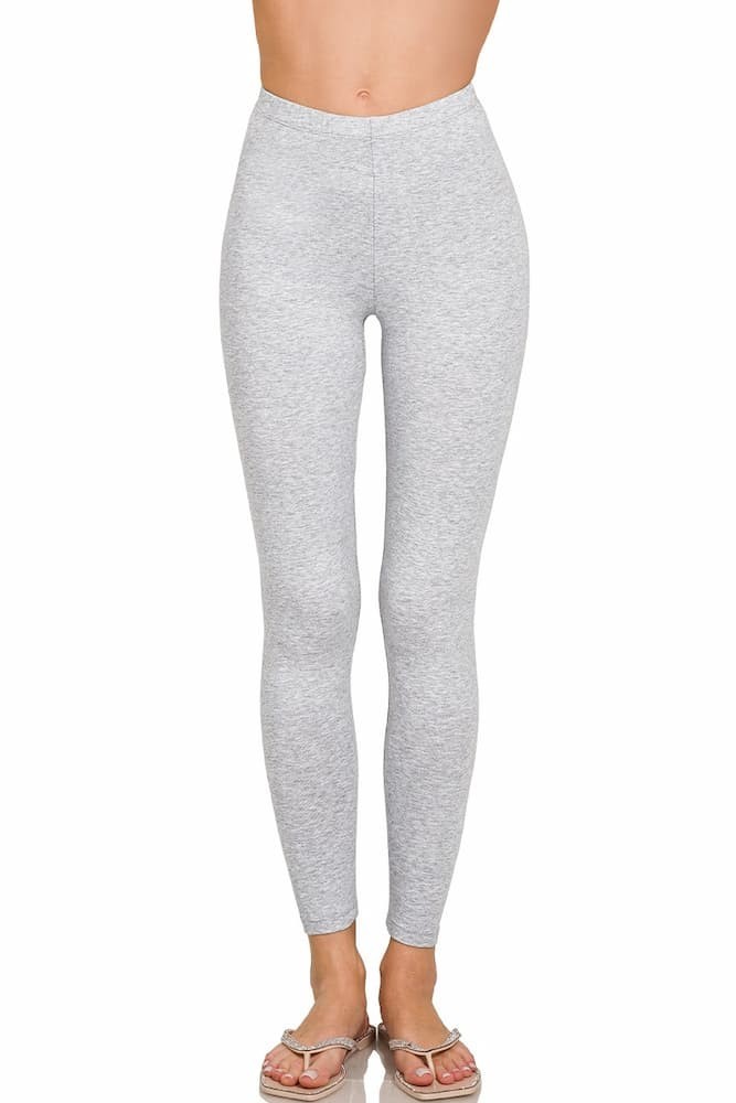 Zenana Premium Cotton Leggings🍯Full Length Workout High Waisted Gym Yoga Pants