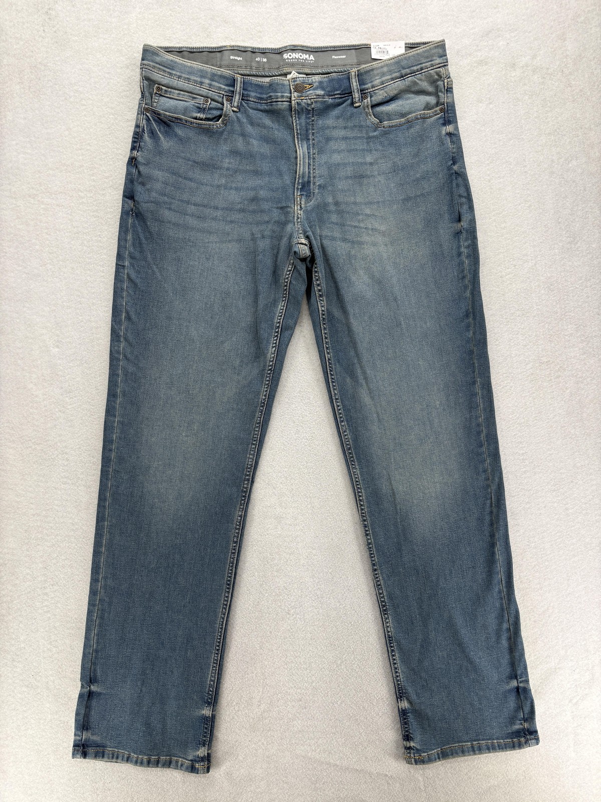 Sonoma Flexwear Jeans Mens 40×36 Blue Stretch Straight Denim Waistband Comfort