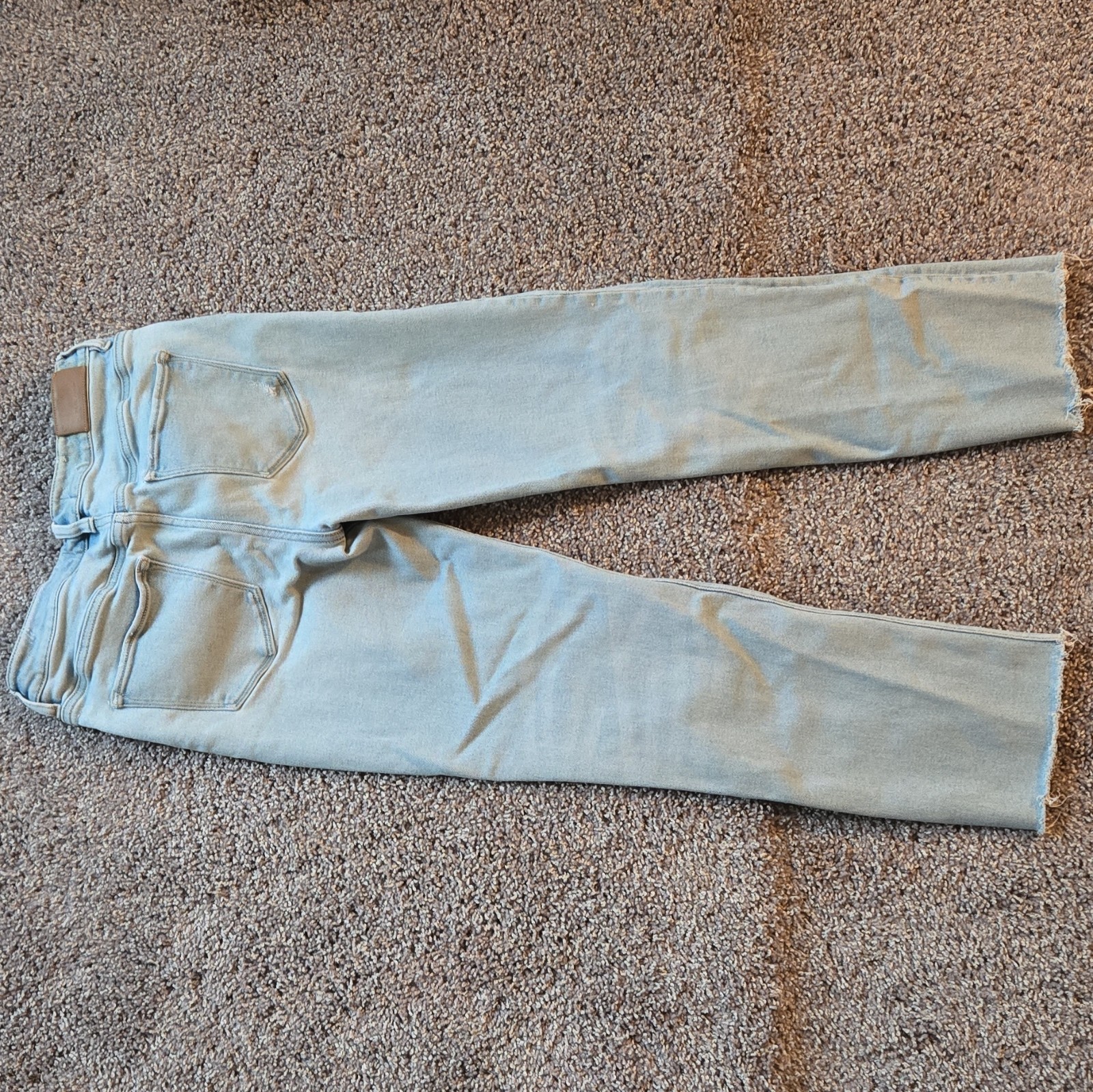 Dear John Women’s Light Wash Skinny Jeans Distressed Mid Rise 5-Pocket