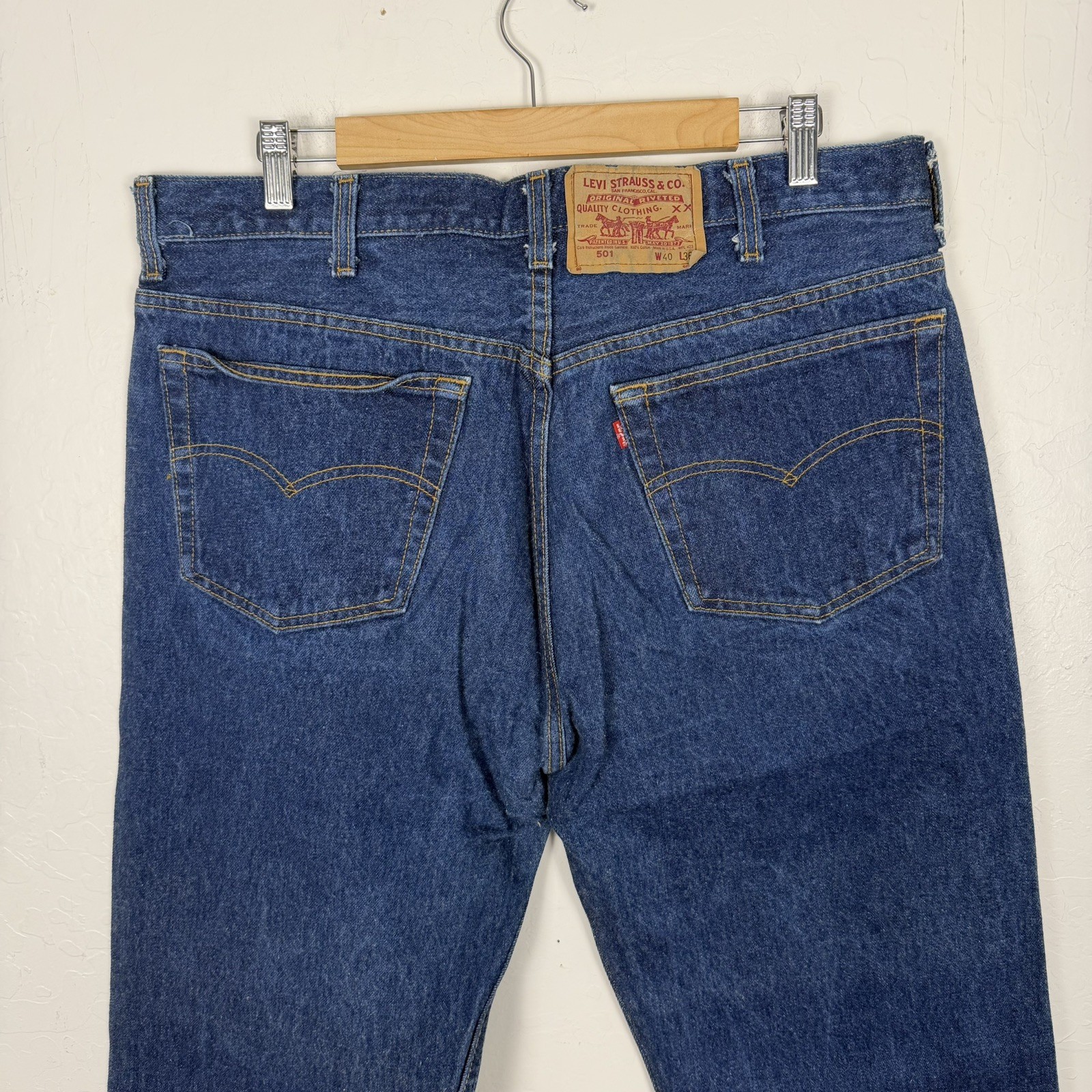 Vintage Levis 501XX Jeans Mens 40×36 Blue Denim USA Made 1991 Red Paper Tag