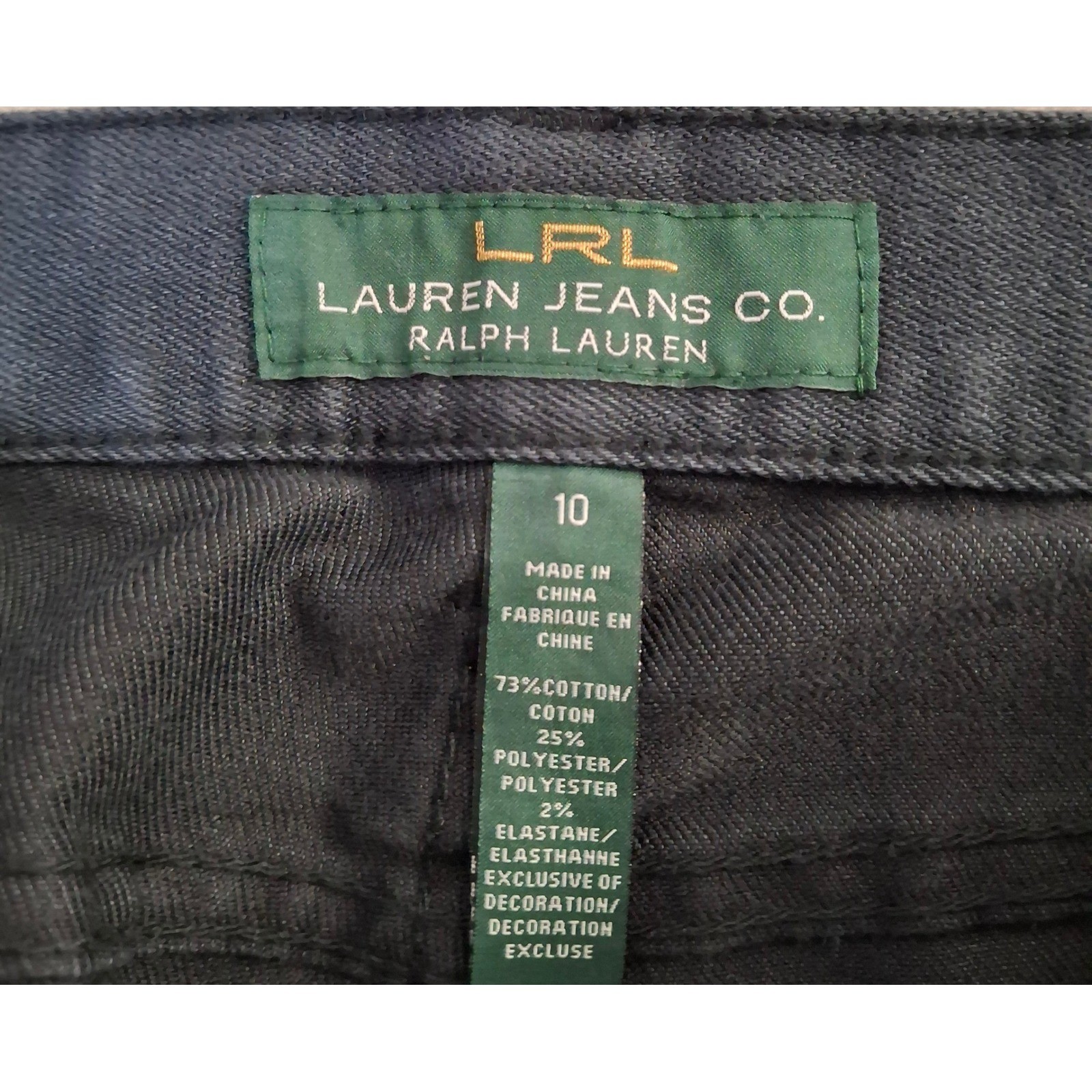 Lauren Ralph Lauren Classic Straight Leg Jeans Gray Dark Wash Womens 10 Stretch