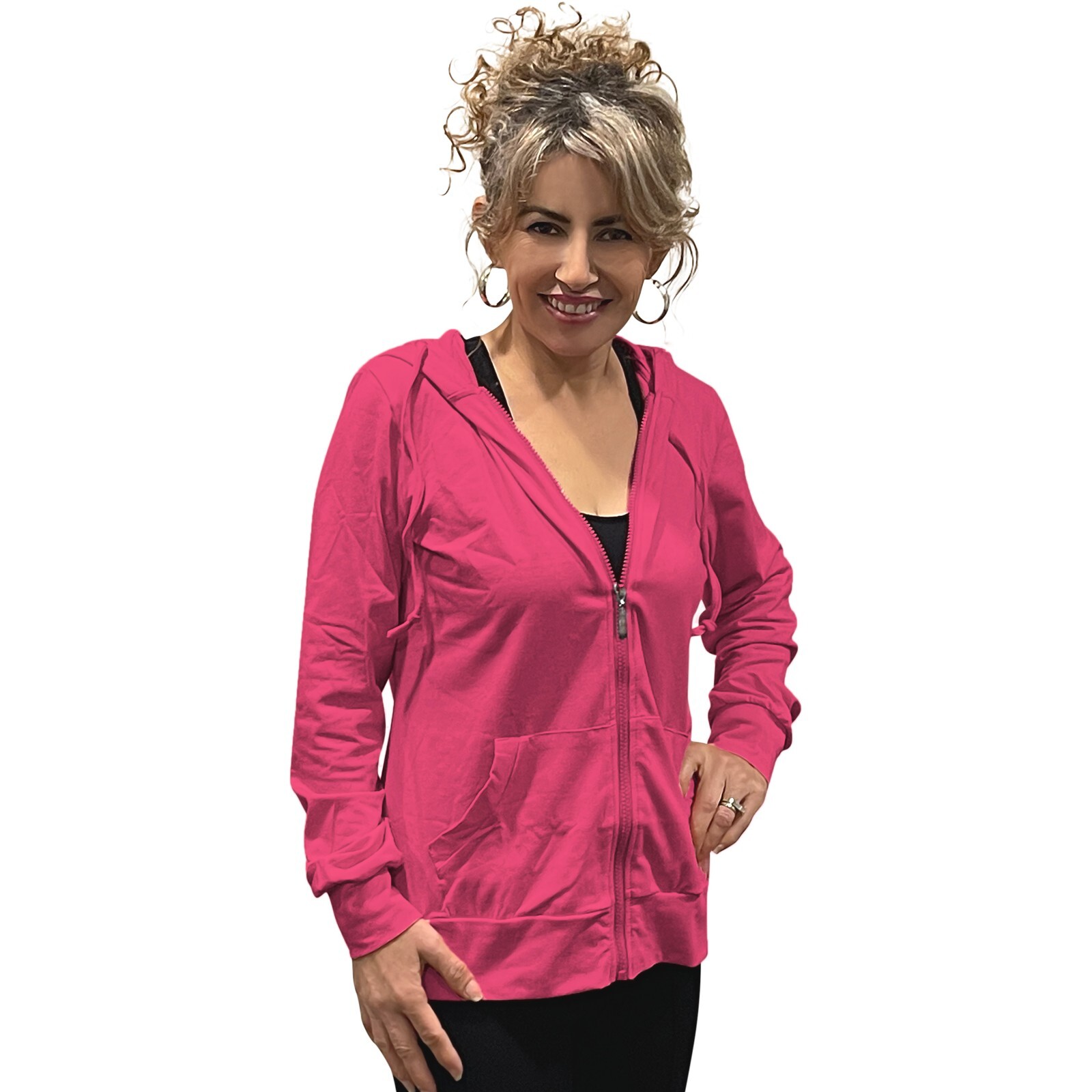 Women’s Active Casual Thin Cotton Zip Up Hoodie Jacket