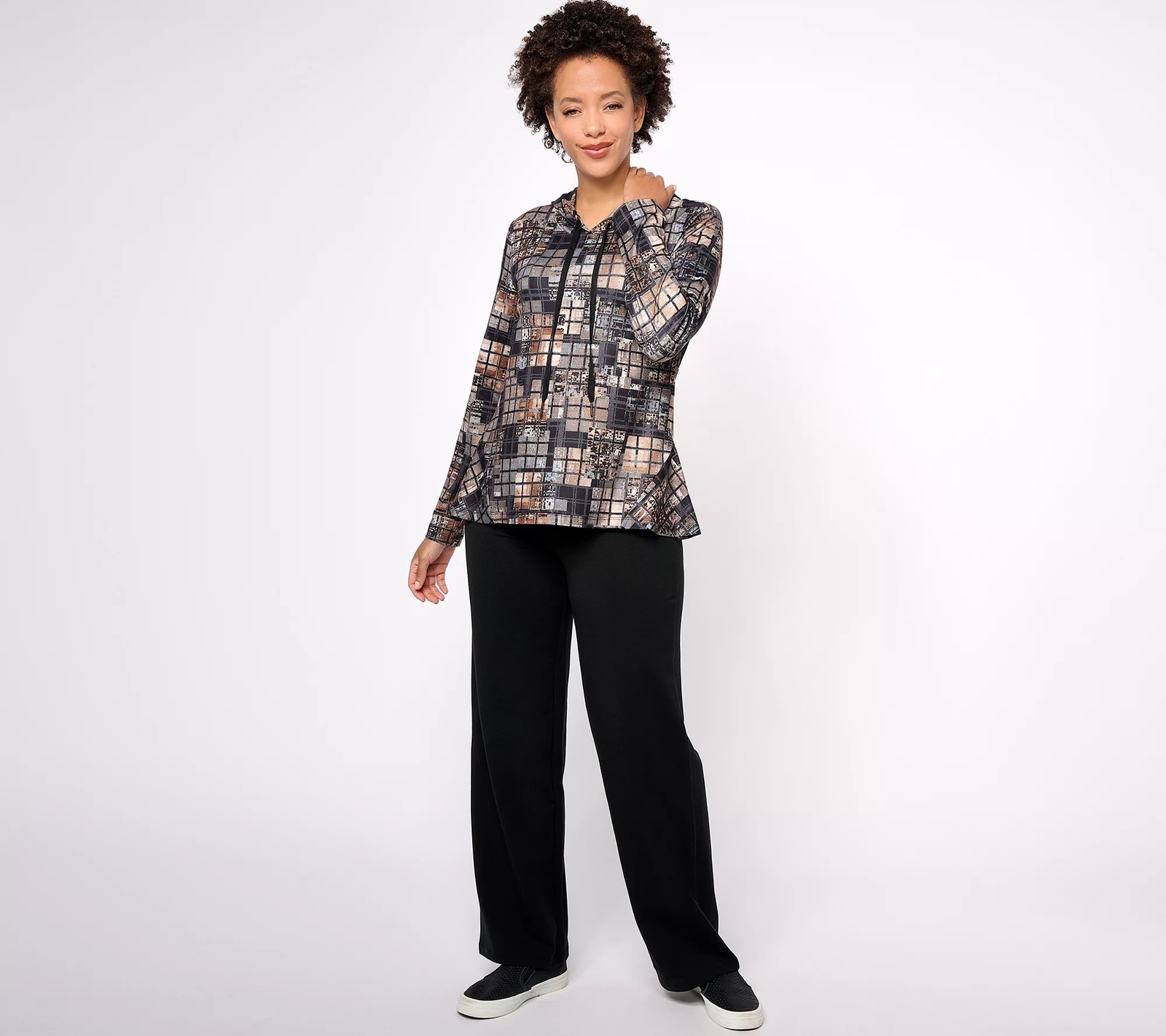Women with Control Regular Wide Leg Pants Sets Black S New