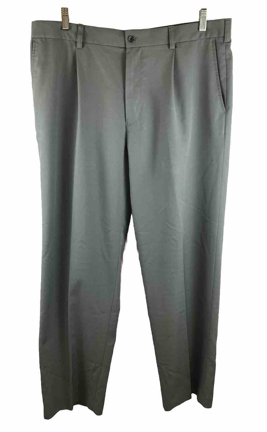 IZOD Perform X Mens Lightweight Golf Pants 38×32 Gray Slash Pockets Straight Leg
