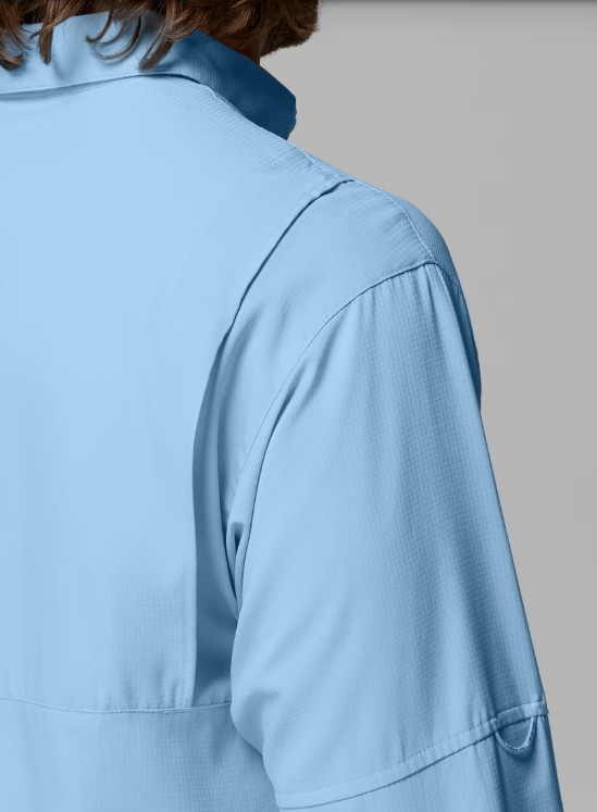 Columbia Omni Shade Men’s Long Sleeve Shirt Ripple Blue 40 UPF Size XL