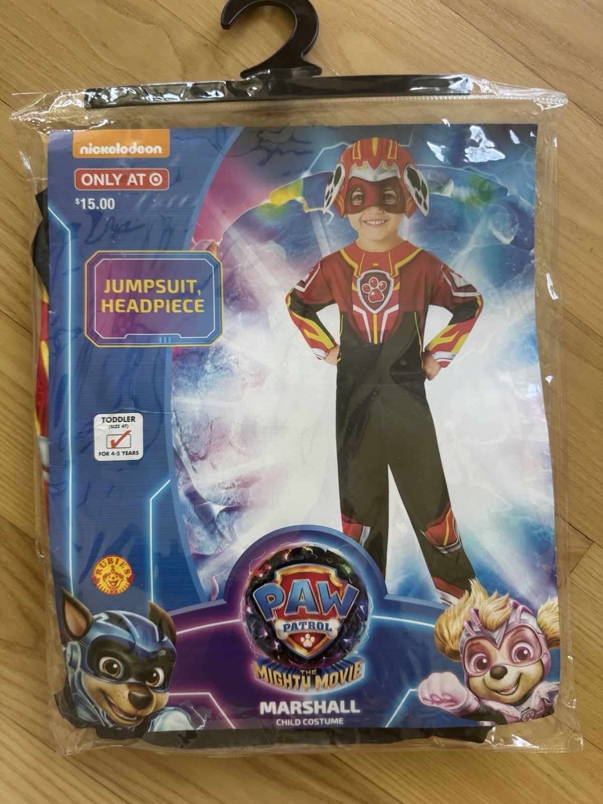 Paw Patrol Mighty Movie Marshall Costume 4T Toddler NWT Target Rubies Halloween