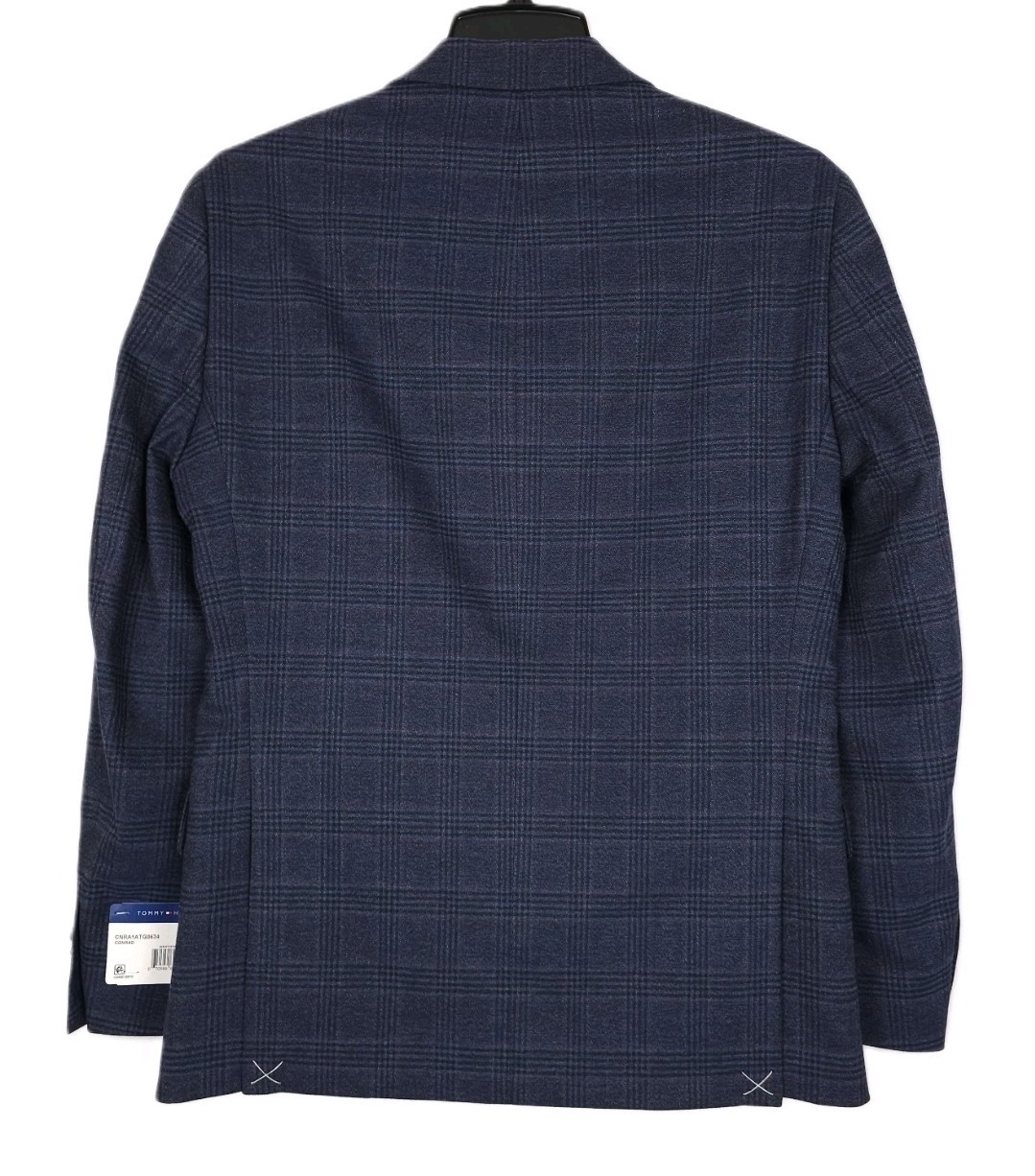 Tommy Hilfiger Mens Modern fit Sport Coat Blazer 36 R Navy Blue Plaid