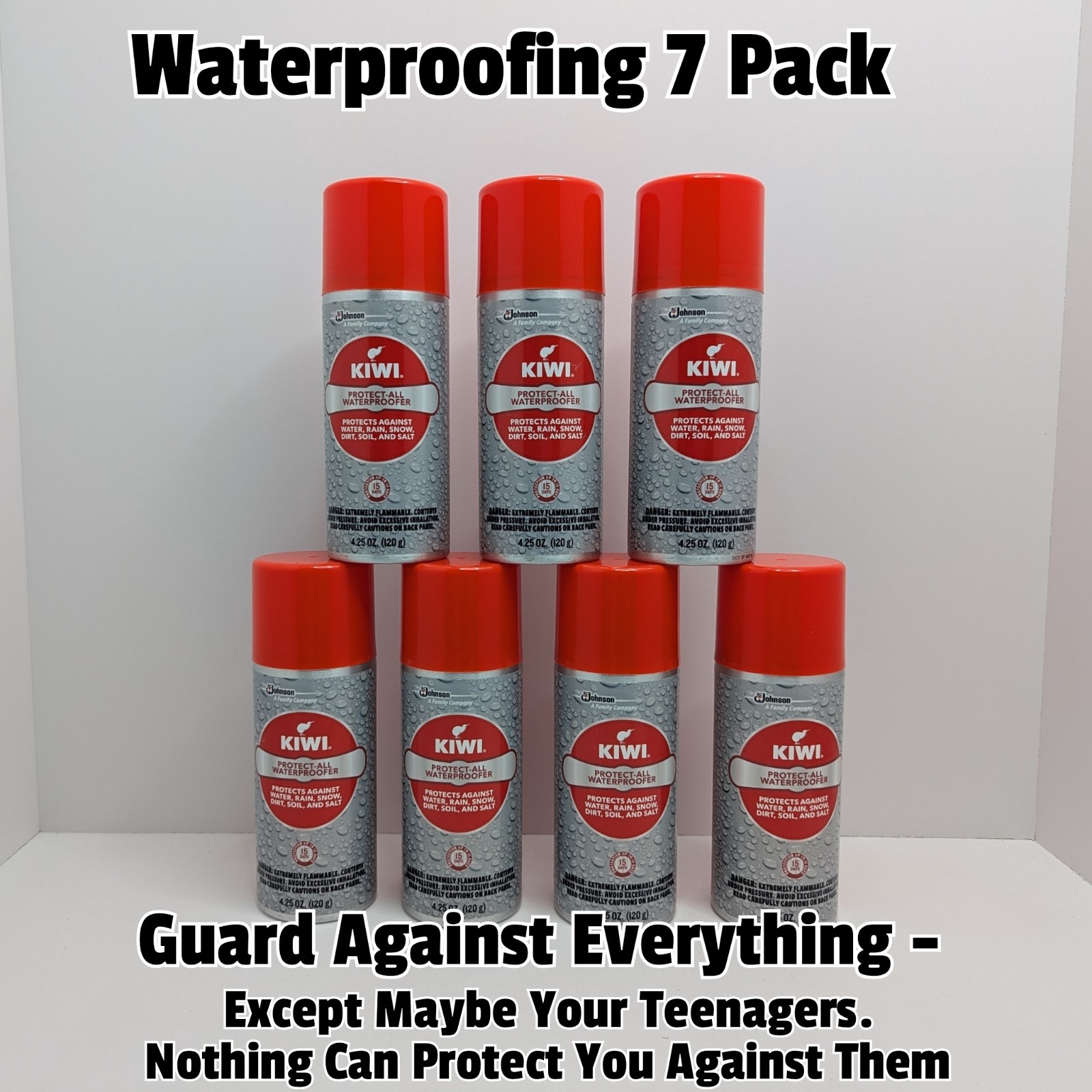 Kiwi Protect-All 4.25oz Spray 7 Pk Waterproofer Shoes Fabric All Weather Shield