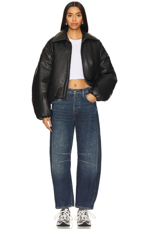 Free People x We The Free Good Luck Mid Rise Barrel Jeans, Deep End