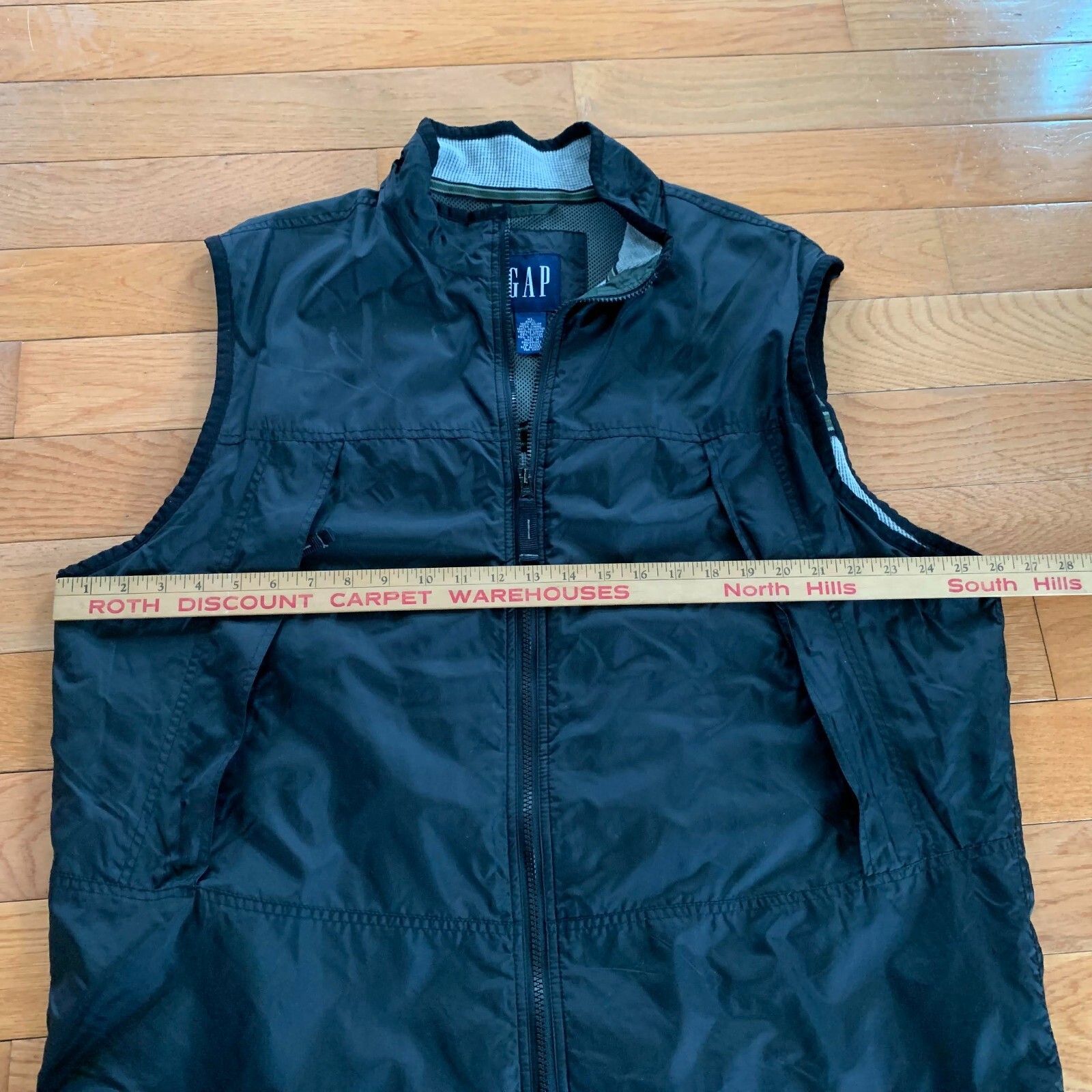 Gap Vest Mens XL Blue Knitted Fabric Lined Nylon Outdoor Pockets Midweight Y2K