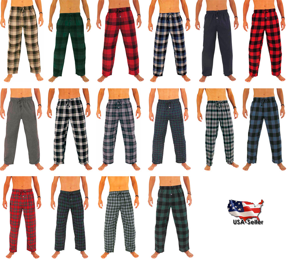 Norty Mens Cotton Poly Blend Yarn Flannel Pajama Lounge Sleep Pant