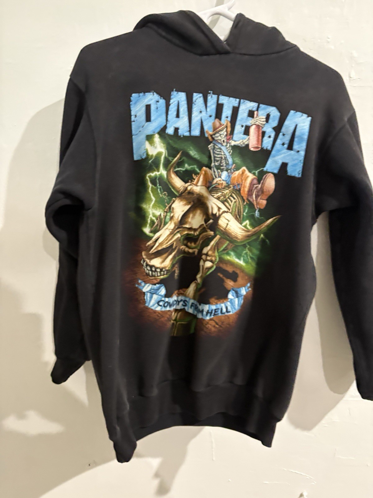 Anvil Pantera Cowboys From Hell Graphic Pullover Hoodie Black kids Size L