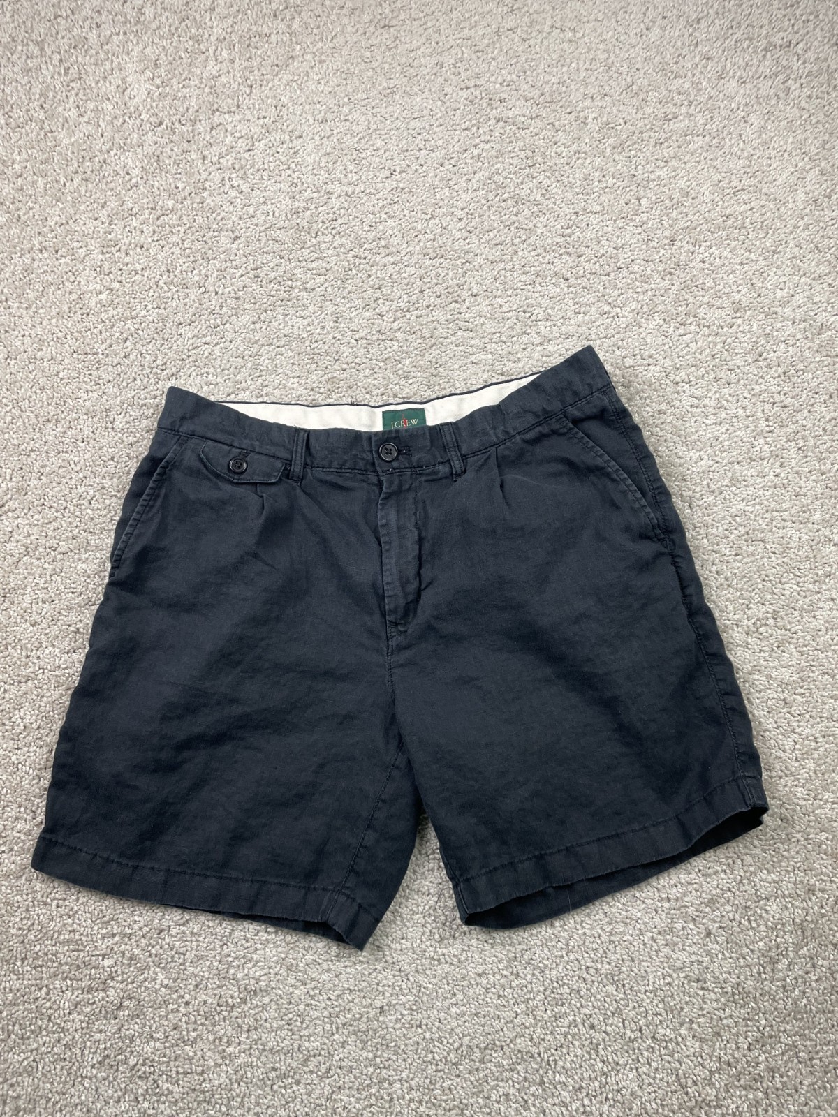 J.Crew Oarsman 100% Linen Shorts Men’s 33 Fits 32 Black Preppy 6″ Inseam