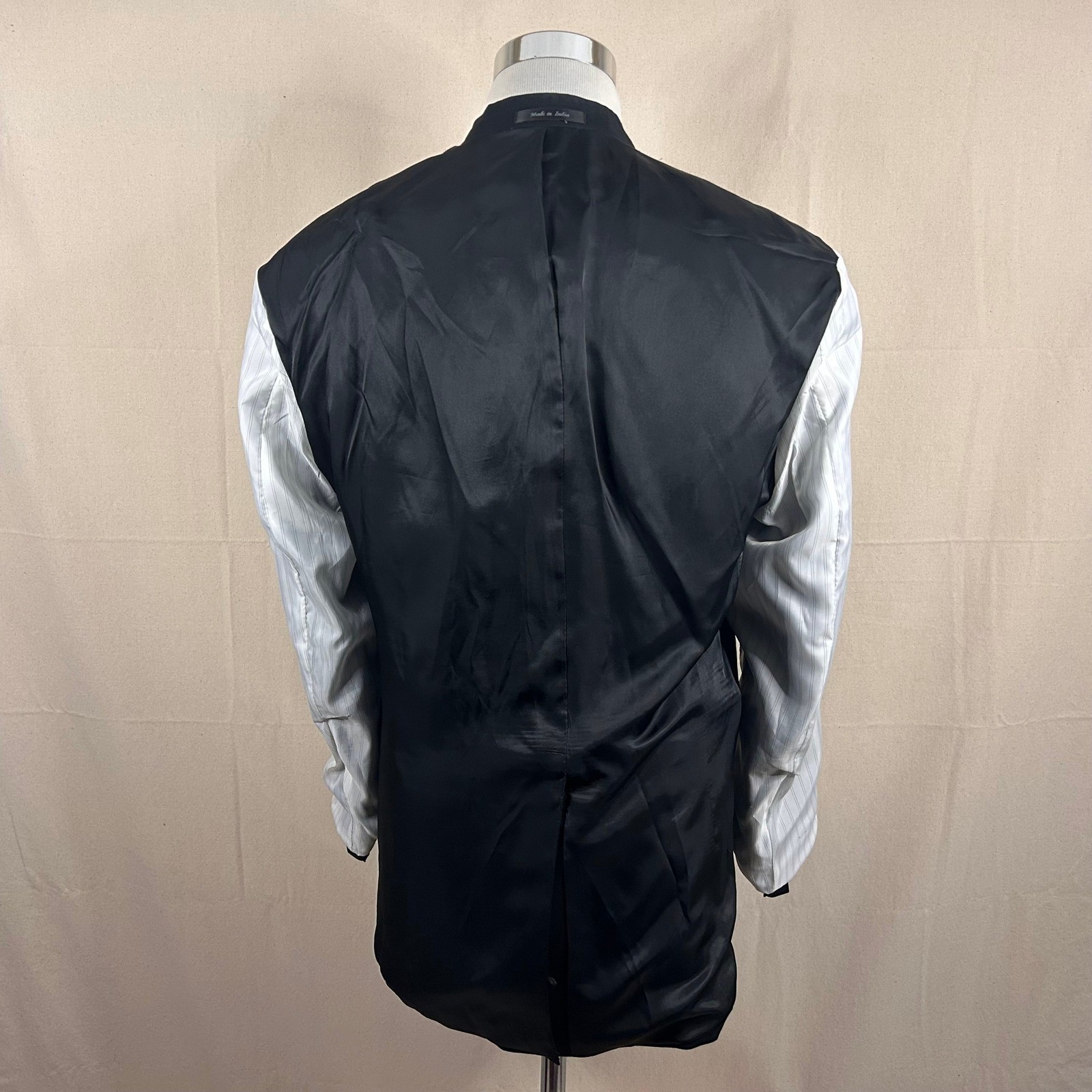 LRL Ralph Lauren 42R Blazer 100% Wool Black Silver Two Button Lined Vented