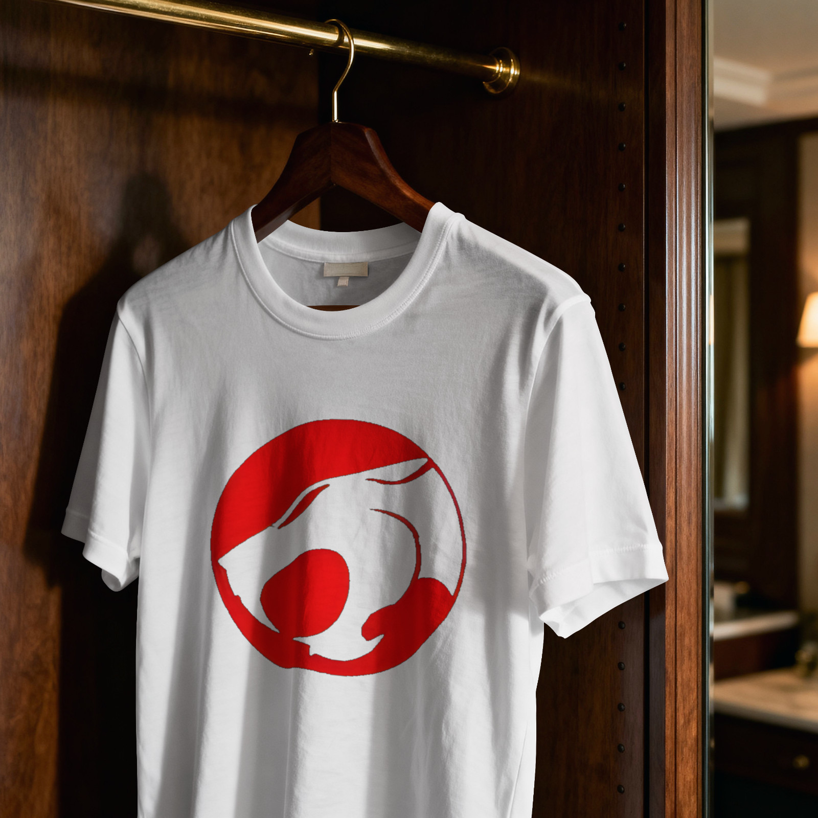 ThunderCats Logo T-Shirt Retro 80s Cartoon Lion-O Symbol Red Black Graphic Tee