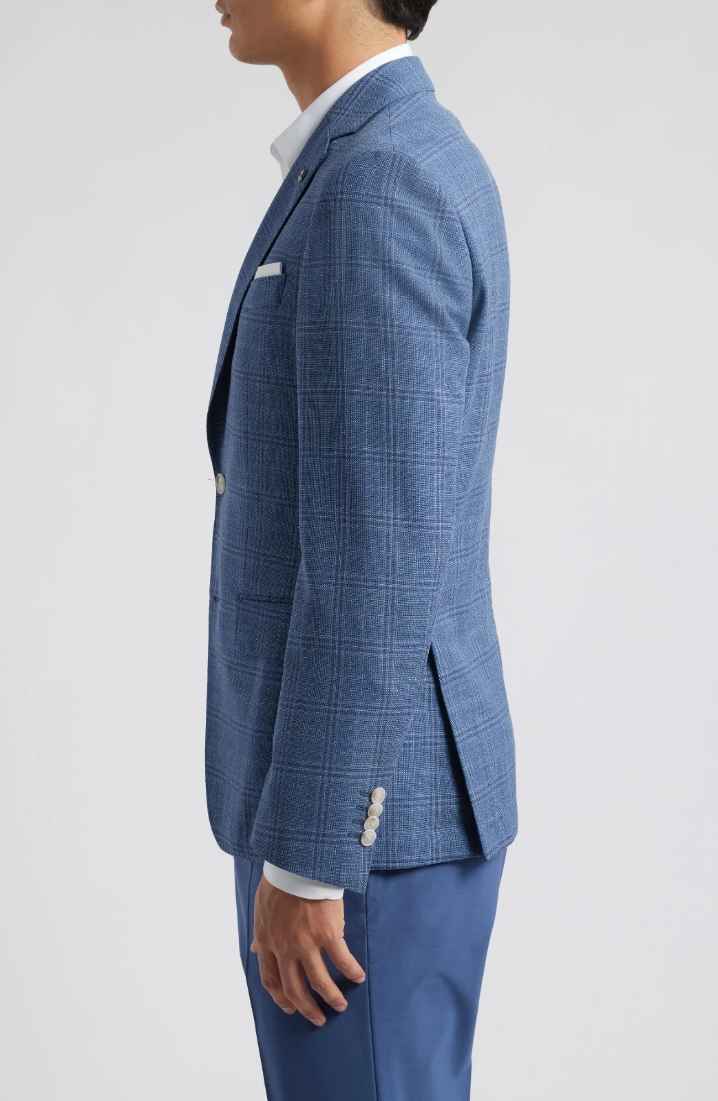 $645 – BOSS Sport Jacket Blazer in Check Italian Wool Fabric Slim Fit – Size 38R