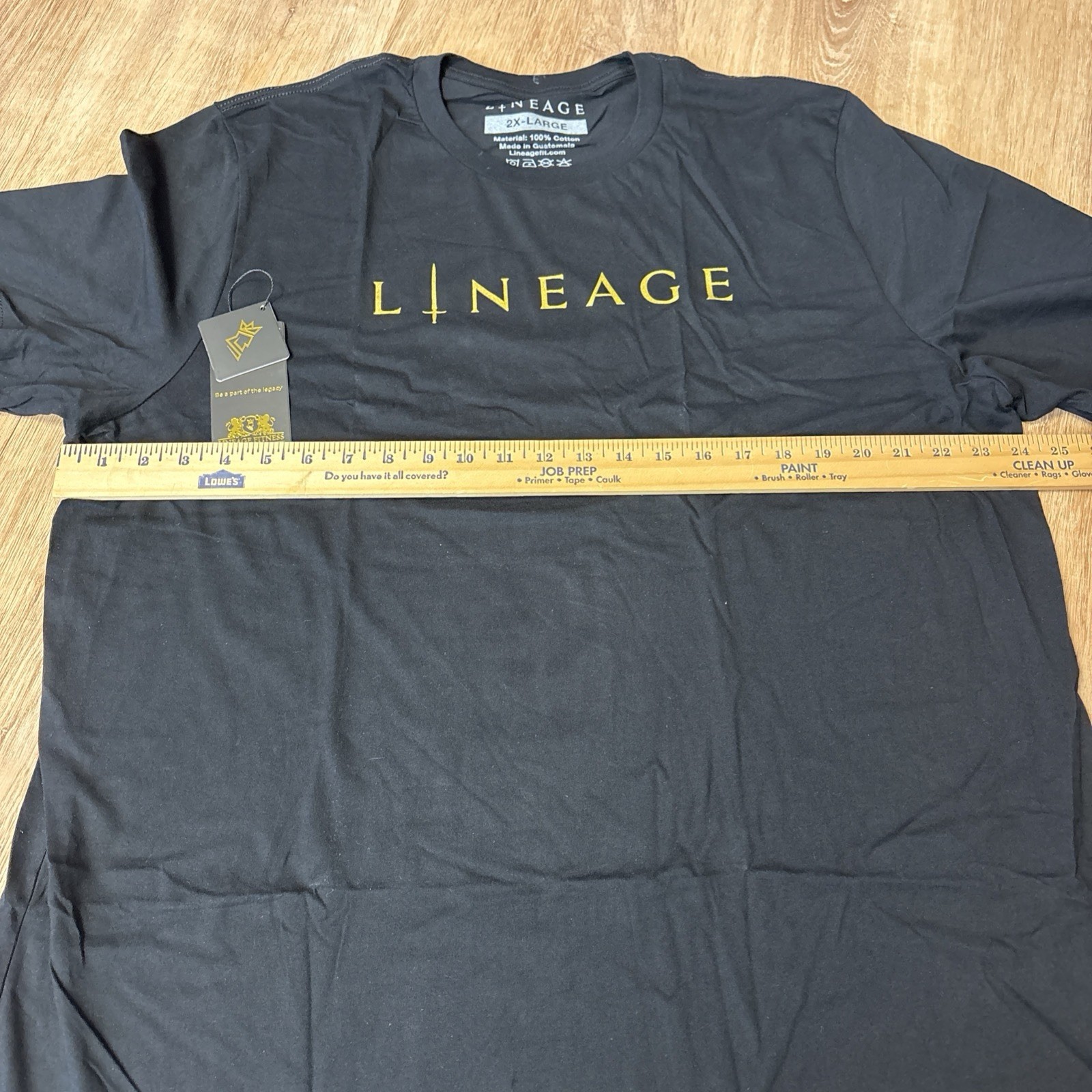 Lineage Atheletic Wear Black T Shirt 2XL 100% Cotton