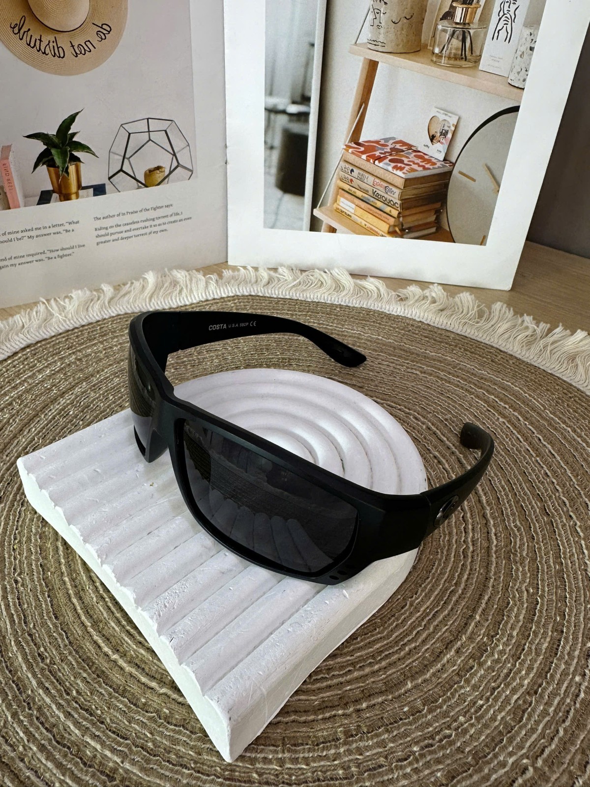COSTA Del Mar Tuna Alley Sunglasses – Polarized 580P Lenses – Black / Blue NEW